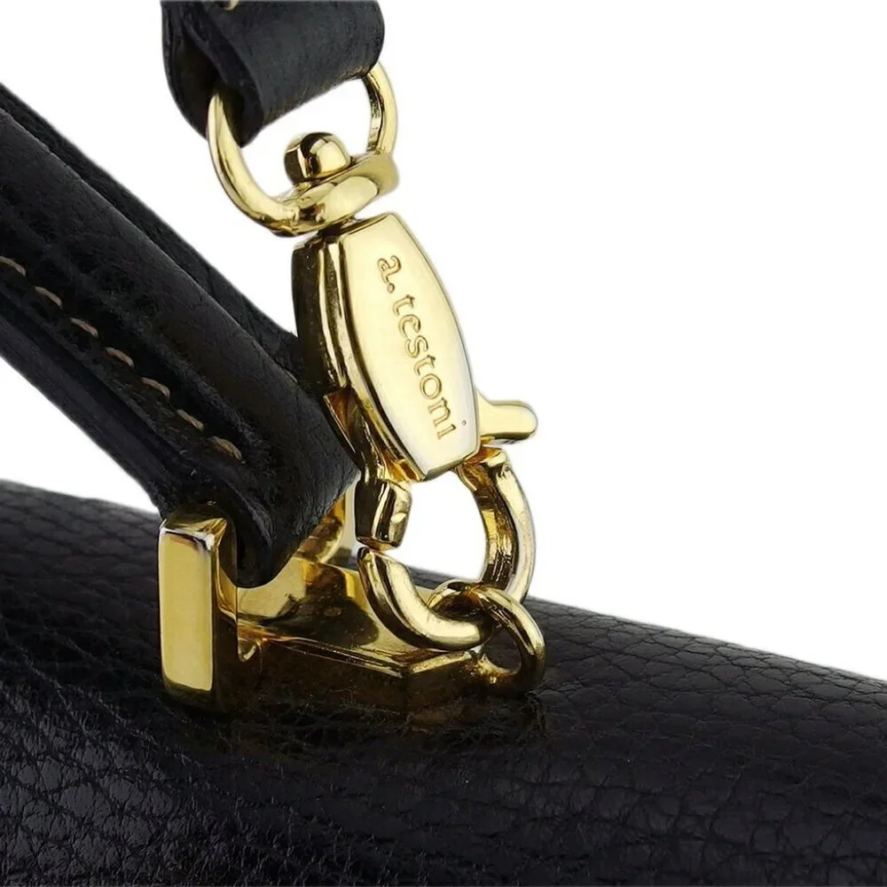 a.testoni Business bag Black gold Women Authentic secondhand